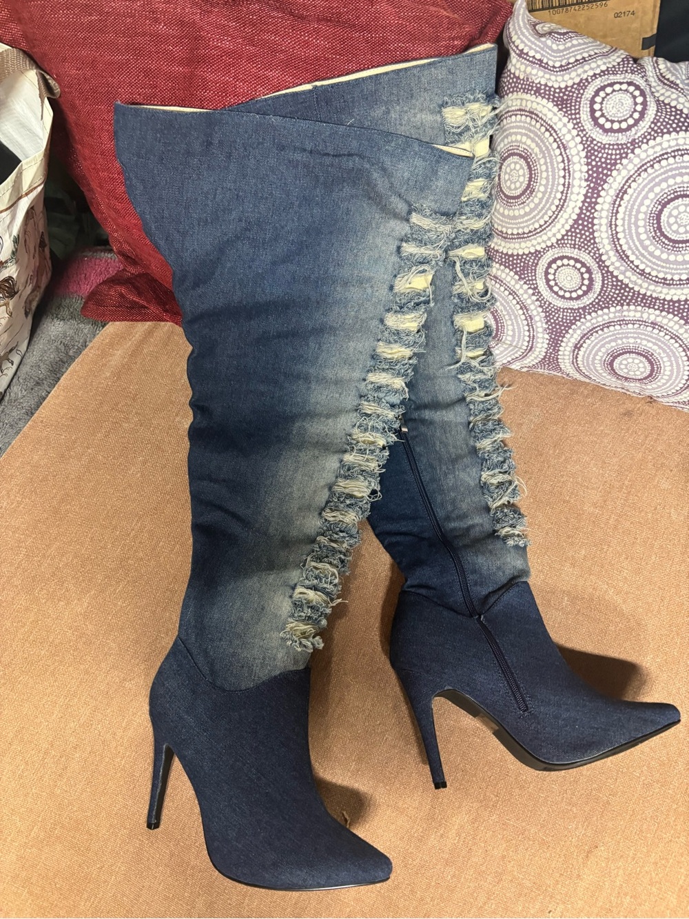 Style & Co. Dark Denim Knee-High Stiletto Boots